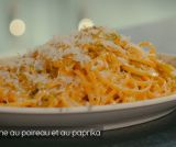 Linguine au poireau et paprika fumé