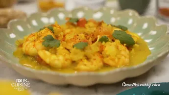 Tous en cuisine : la recette du jour - Crevettes curry coco