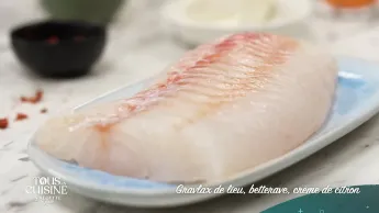 Tous en cuisine : la recette du jour - Gravlax de lieu, betterave, crème de citron