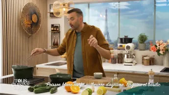 Tous en cuisine : la recette du jour - Poisson blanc confit au beurre d'agrume, linguine et basilic