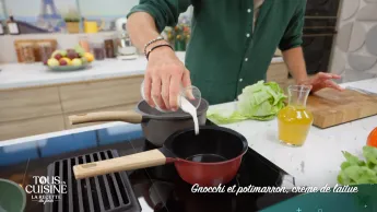 Tous en cuisine : la recette du jour - Gnocchi et potimarron, crème de laitue